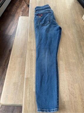Lucky Brand Blue Denim Jeans with Red Logo Patch